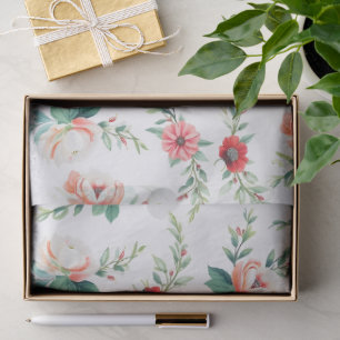 Papel De Seda Suporte Vermelho Tijolo e Rosa Pastel