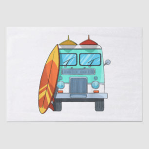 Papel De Seda Surf Van Surfboard Palm Tres Surfing Surfer Waves