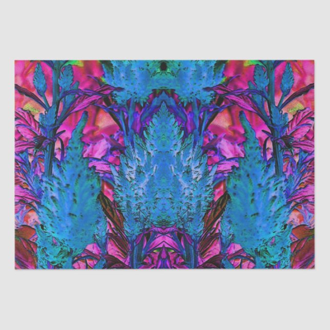 Papel De Seda Surge Floral Rosa Florescente (Frente )