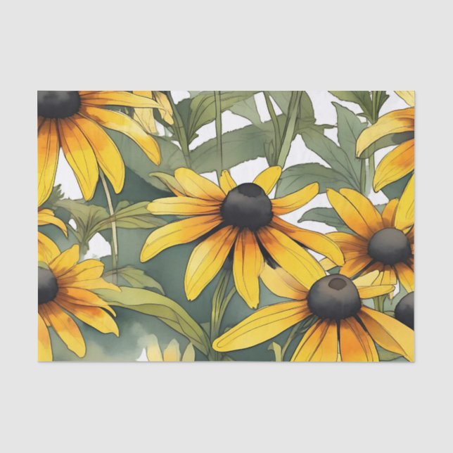 Papel De Seda Susan Floral de olhos negros (Frente )