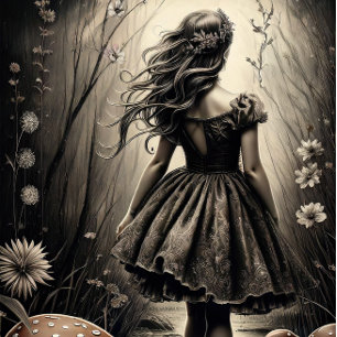 Papel De Seda Sussurros Sombrios em Wonderland