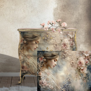 Papel De Seda Susurros Desvanecidos Retrato Romântico Floral Vin
