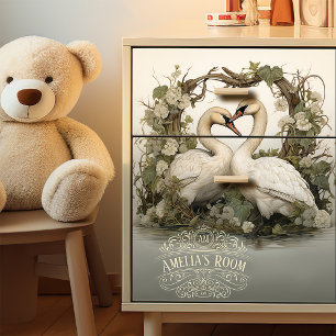 Papel De Seda Swans in Love Elegant Vintage Victorian Boho