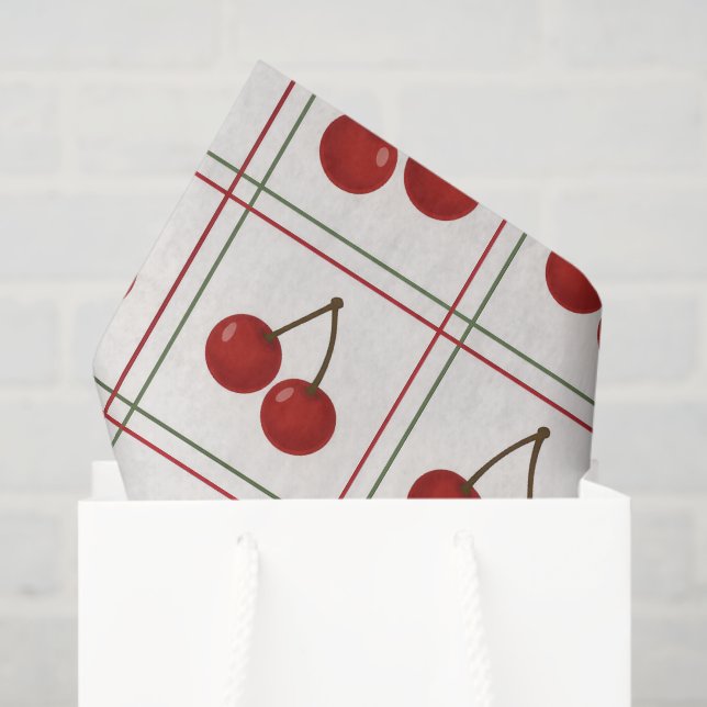 Papel De Seda 🎁 Sweet Cherry Holiday Gift Wrap Collection (Sacola de presentes)