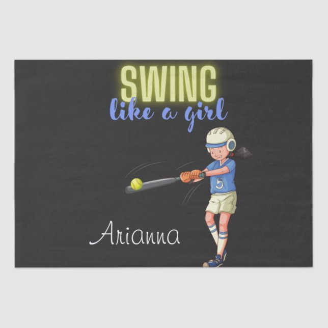 Papel De Seda Swing Como Uma Garota Softball (Frente )