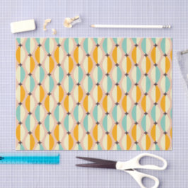 Papel De Seda Symmetrical retro pattern with interlocking teal
