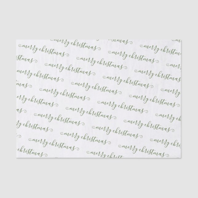 Papel De Seda T Elegante de Natal Preto Branco Manuscrito Person (Frente )