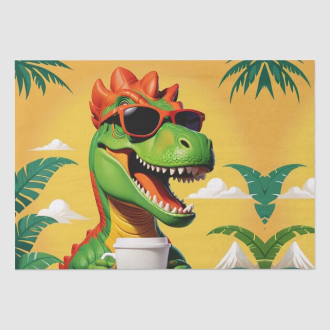Papel De Seda T-Rex Dinossaur Engraçado (Frente )