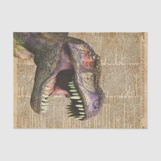 Papel De Seda T-rex, tiranossauro, arte da antiguidade do (Frente )