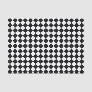 Papel De Seda Tabuleiro de damas branco preto do diamante