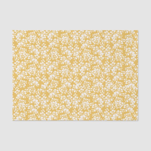 Papel De Seda Tabuleiro de Tecido Floral para Bebê Gypsophilia (Frente )