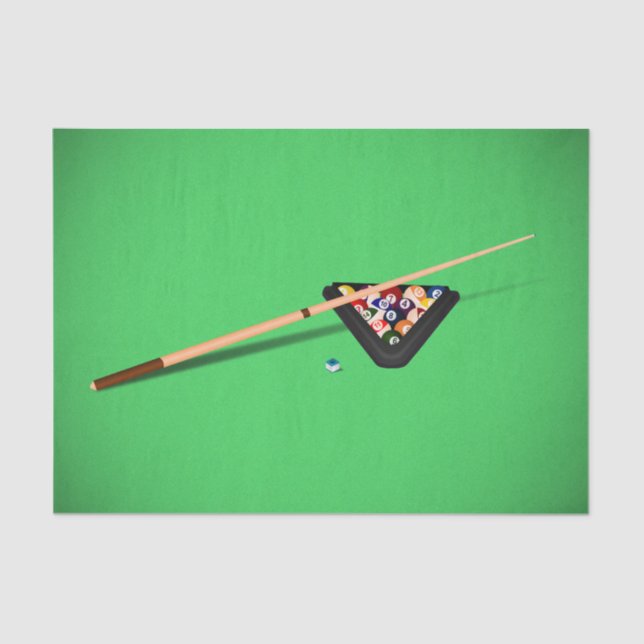 Papel De Seda Taco de Sinuca, Bolas e Mesa de Sinuca (Frente )