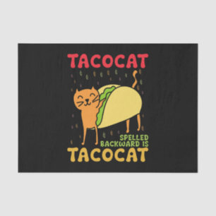 Papel De Seda Tacocat Escrito ao Contrário Tacos Gatos Cinco De