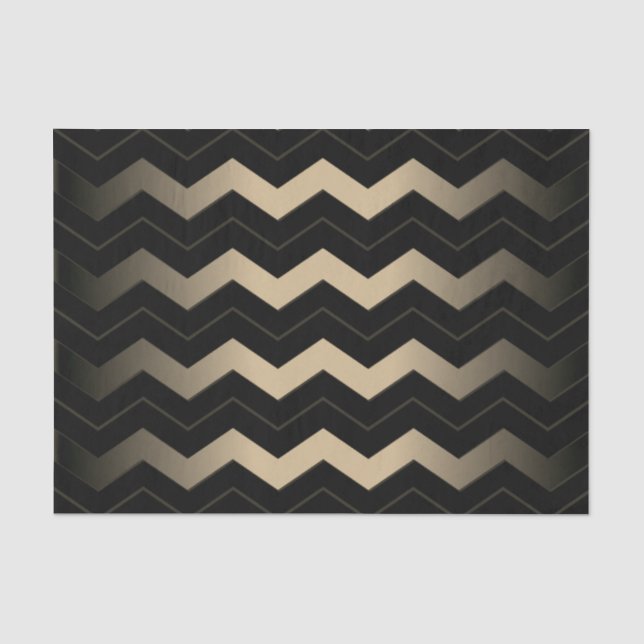 Papel De Seda Tan e Black Zigzag (Frente )