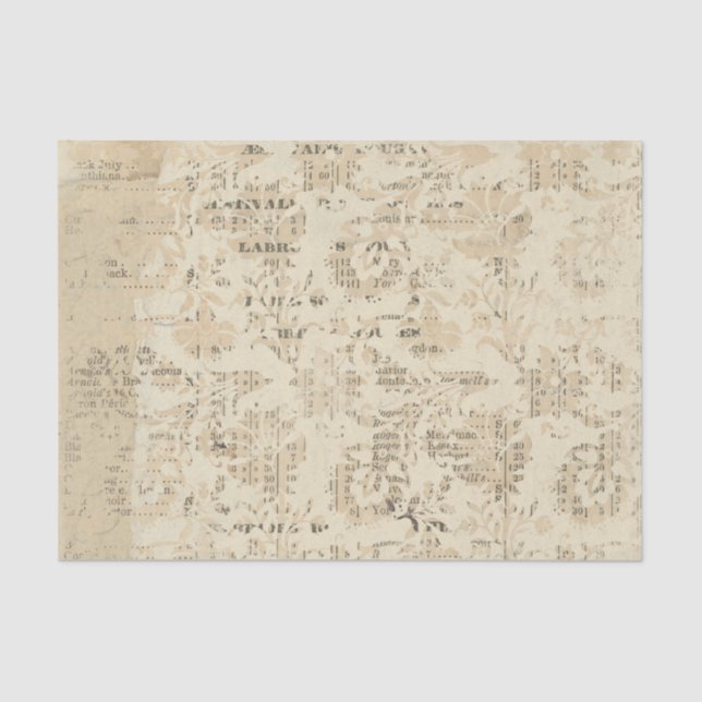 Papel De Seda Tan e Vintage em Preto (Frente )