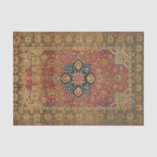 Papel De Seda Tapete Persa Asiático Kashan em Ouro Vermelho