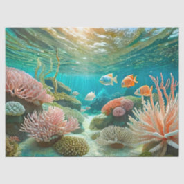 Papel De Seda Tarde de Recife de Coral, Design 3