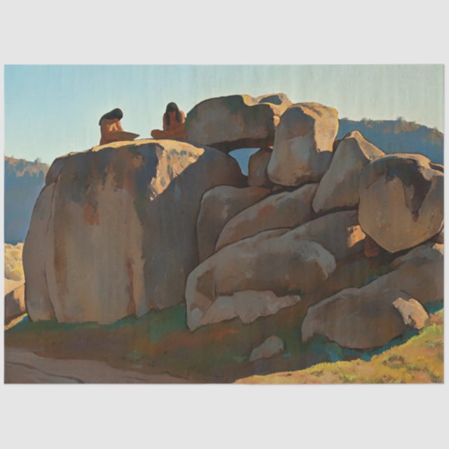 Papel De Seda "Tarde Neolítica" por Maynard Dixon (Frente )