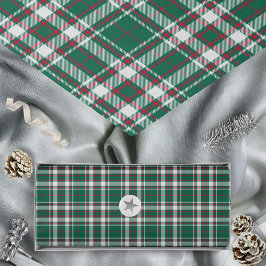 Papel De Seda Tartan - Branco Verde e Vermelho