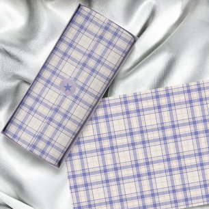 Papel De Seda Tartan - Cement White-Dark Purple-Mauve