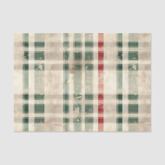 Papel De Seda Tartan de Natal e Árvores Sem Costura