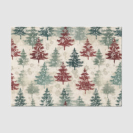 Papel De Seda Tartan de Natal e Árvores Sem Costura