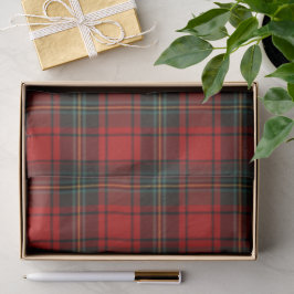 Papel De Seda Tartan Escocês Vermelho Elegante Clássico Atempora