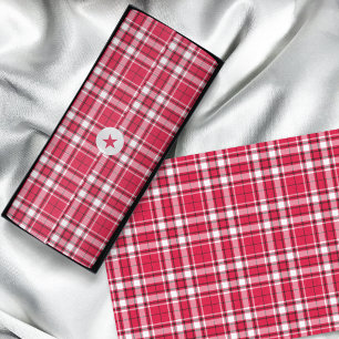 Papel De Seda Tartan - Preto Branco Vermelho