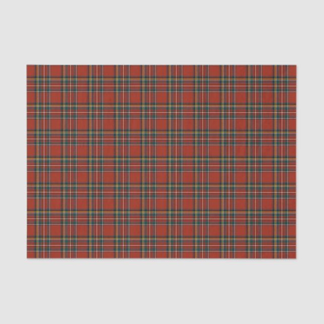 Papel De Seda Tartan real de Stewart da xadrez vermelha (Frente )