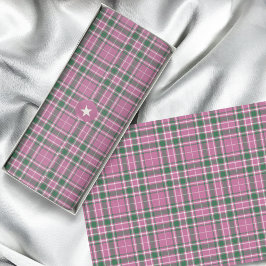 Papel De Seda Tartan - Rosa Rosa-Esmeralda Verde-Marfim