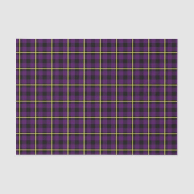 Papel De Seda Tartan roxo & amarelo médio (Frente )
