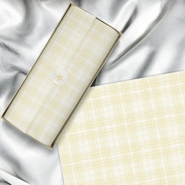 Papel De Seda Tartan - Várias Matizes de Amarelo Pastel (Tartan - Several Hues of Pastel Yellow Tissue Paper by Leapfroglisics Shop)