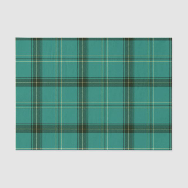 Papel De Seda Tartan Verde Escocês (Frente )