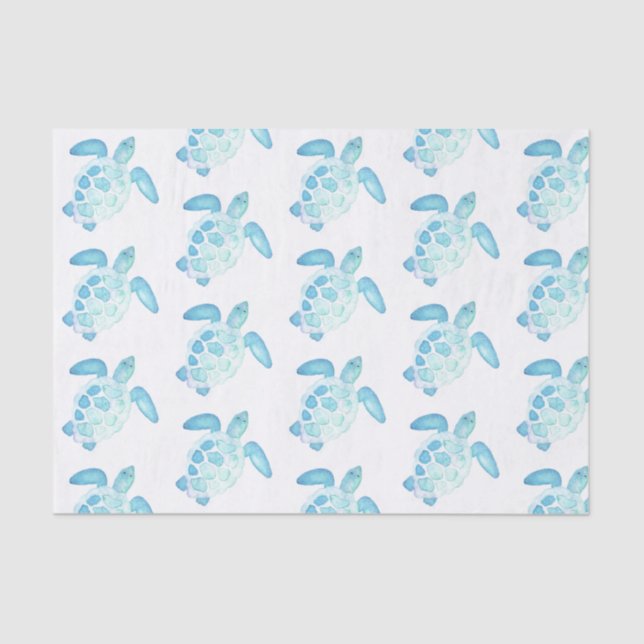 Papel De Seda Tartaruga marinha em pastos (Frente )