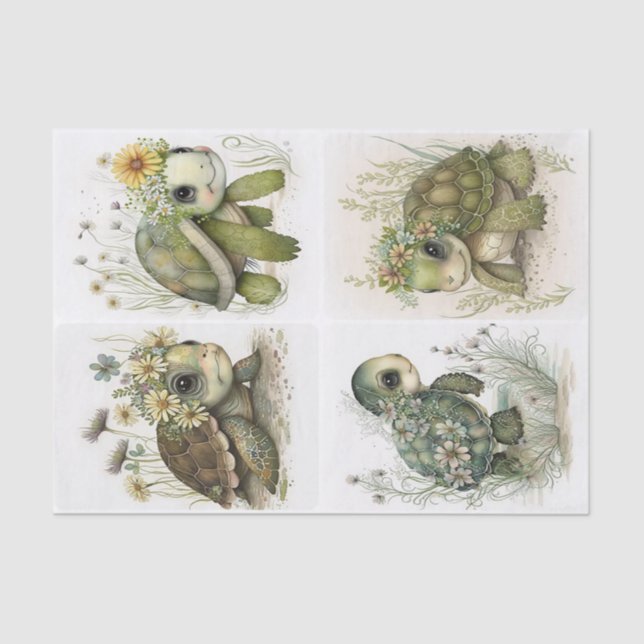 Papel De Seda Tartarugas Bebidas (Frente )