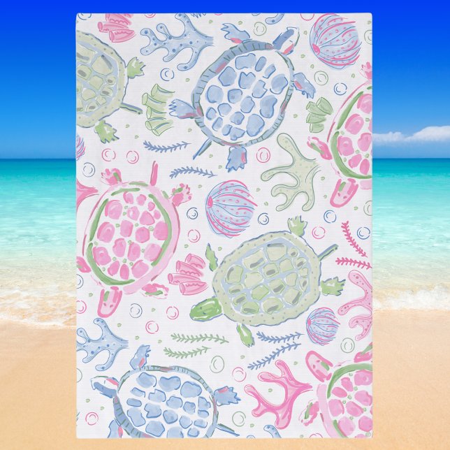 Papel De Seda Tartarugas Marinhas Aquarela Oceano Costeiro (Criador carregado)