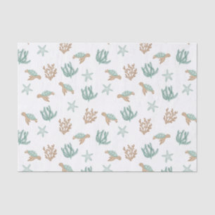 Papel De Seda Tartarugas Nadando