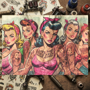 Papel De Seda Tattoo Biker Girls Histórias em quadrinhos