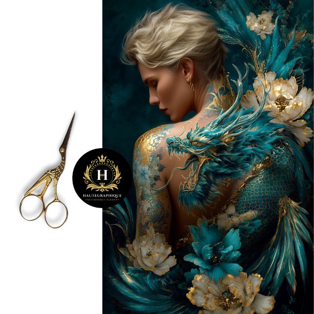 Papel De Seda Tattooed Woman Dragon Fantasy Tissue Paper (Criador carregado)