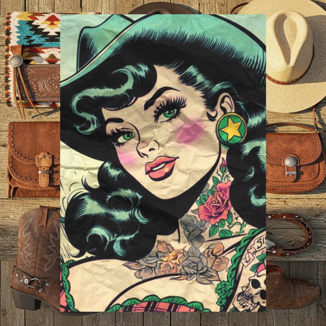 Papel De Seda Tatuagem Cowgirl (Criador carregado)