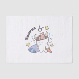 Papel De Seda Taurus Zodiac Dreamer - Cute Sleepy Bunny