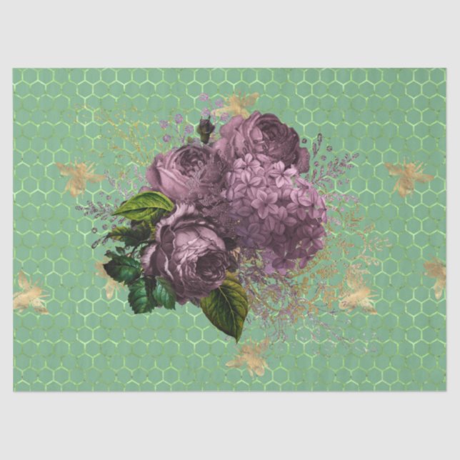 Papel De Seda Tea Garden Bee Series Design 36 (Frente )