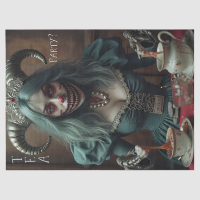 Papel De Seda Tea Party Scary Alice (Frente )