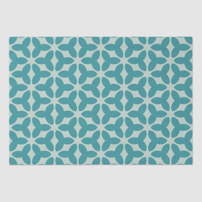 Papel De Seda Teal Blossom - Simetria Pastel (Frente )