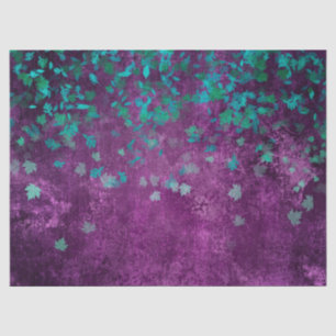Papel De Seda Teal Confetti na Decoupage Roxa