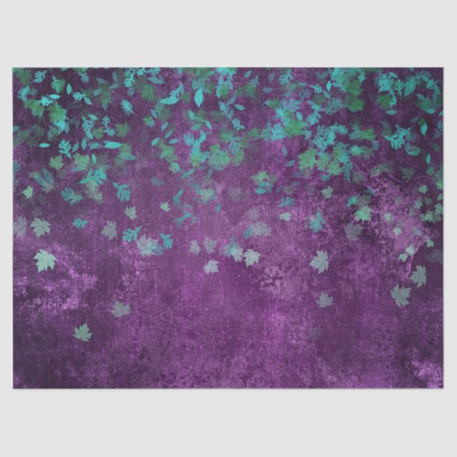 Papel De Seda Teal Confetti na Decoupage Roxa (Frente )