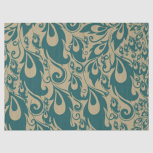 Papel De Seda Teal Cream Peacock