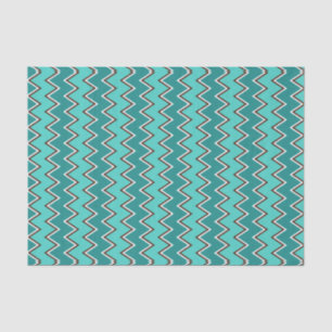 Papel De Seda Teal e Brown Chevron