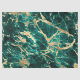 Papel De Seda Teal moderno e Dourado padrão mármore