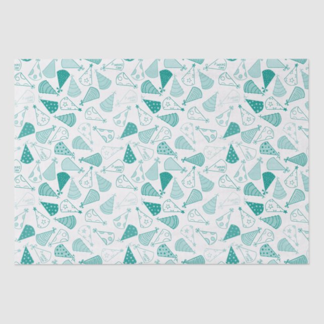 Papel De Seda Teal Party Hats (Frente )